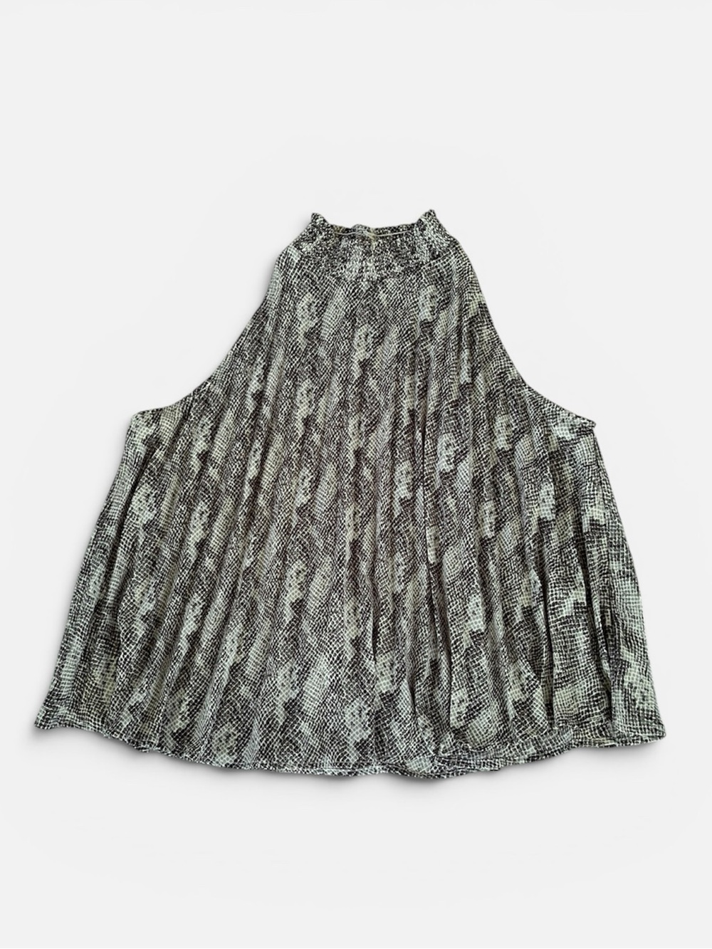 She + Sky Plissé Pleated Snakeskin Halter Neck Blouse Size Small - Picture 8 of 10